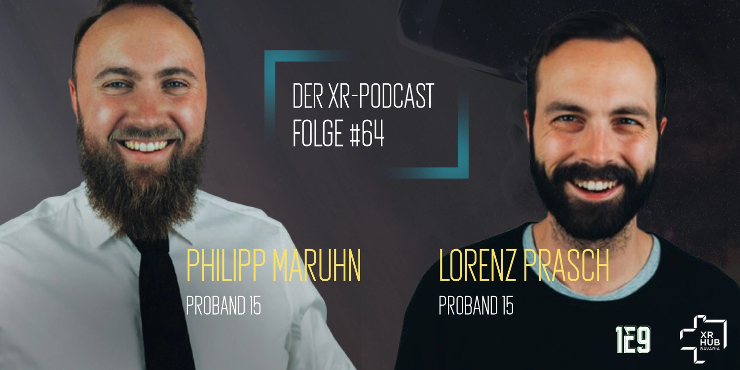 a picture of philip and lorenz in front of the podcast logo